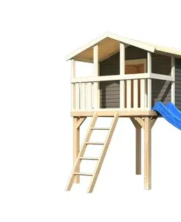 Dětské zahradní domky Dětské hřiště se skluzavkou Dekorhome Modrá