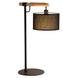 Stolní lampy Viokef Stolní lampa Romeo s textilním stínidlem, černá