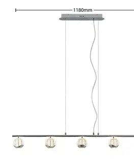 Závěsná světla Lucande Lucande Kilio LED závěsné světlo, 5 zdrojů, chrom
