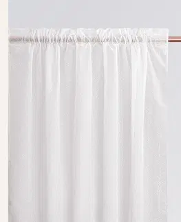 Záclony Záclona La Rossa v bílé barvě na pruhované pásce 140 x 260 cm
