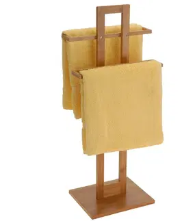 Koupelnový nábytek DekorStyle Bambusový věšák na ručníky 85 cm hnědý
