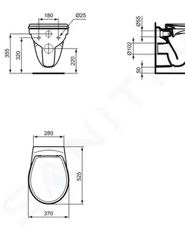 Záchody IDEAL STANDARD Eurovit Závěsné WC, Rimless, bílá K881001