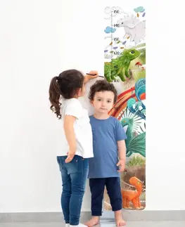 Samolepky na zeď Samolepka na zeď pro kluky - Dino metr do dětského pokoje