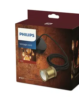 Moderní závěsná svítidla Philips Vintage závěsný kabel 2m s objímkou E27 max. 40W IP20, zlatá