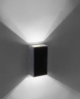 Chytré osvětlení VÝPRODEJ VZORKU PAUL NEUHAUS Q-DARWIN LED nástěnné svítidlo v barvě antracitu s nastavitelnou barvou světla, ochranou proti stříkající vodě Smart Home ZigBee RGB+3000-5000K