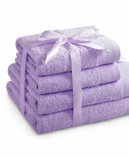 Ručníky AmeliaHome Sada ručníků a osušek Amari světle fialová, 2 ks 50 x 100 cm, 2 ks 70 x 140 cm