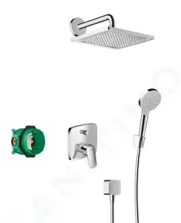 Sprchy a sprchové panely HANSGROHE Crometta Sprchový set E 240, s baterií Logis pod omítku, chrom 27957000