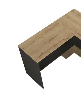 Psací stoly Sofahouse Designový rohový psací stůl Fawzia antracitový