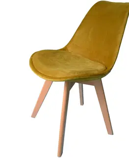 Židle Pohodlná židle v skandinávském stylu žluté barvy