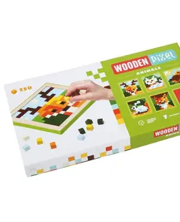Hračky CUBIKA - Cubik 14897 Pixel III zvířata - dřevěná mozaika 250 kostek a 7 předloh
