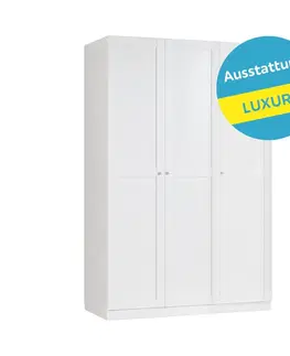 Šatní skříně s otočnými dveřmi Skříň UNIT s vybavením Luxus, Bílá, Š. 136,7 Cm