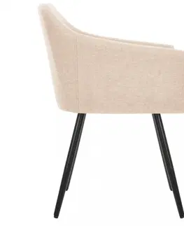 Židle Jídelní židle 2 ks látka / kov Dekorhome Žlutá