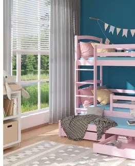 Dětské pokoje Expedo Dětská patrová postel SALDO + 3x matrace, 90x200/90x190, bílá