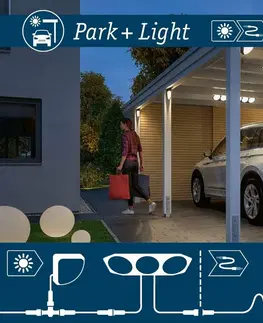 LED venkovní nástěnná svítidla PAULMANN Park + Light LED venkovní nástěnné svítidlo Carport IP44 501x111mm 3000K 3x2W 12V antracit umělá hmota