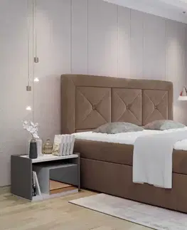 BOXSPRING postele Artelta Čalouněná manželská postel IDRIS | 140 x 200 cm Farebné prevedenie IDRIS: Monolith 09