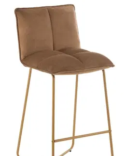 Barové židle Hnědá sametová barová stolička Lisa Brown - 55*47*104cm J-Line by Jolipa 19512