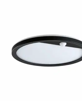 Chytré osvětlení PAULMANN LED venkovní panel Lamina Backlight pohybové čidlo neláká hmyz IP44 kruhové 280mm CCT 14W 230V černá umělá hmota