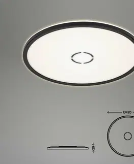 LED stropní svítidla BRILONER Slim svítidlo LED panel, pr. 42 cm, 3000 lm, 22 W, černá BRI 3392-015