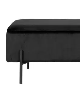 Lavice do jídelny Norddan Designová lavice Maija 95 cm černý samet