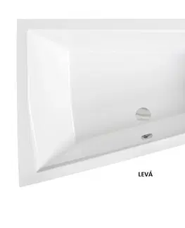 Sprchové vaničky HOPA Asymetrická vana INTIMA DUO SLIM Nožičky k vaně Bez nožiček, Rozměr vany 180 × 125 cm, Způsob provedení Pravé VANINTID18SLIMP