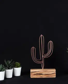  Hanah Home Kovová dekorace Cactus Mini 24 cm bronzová