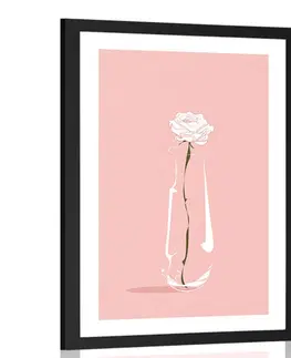 Vázy Plakát s paspartou minimalistický květ