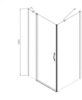 Sprchové kouty GELCO ONE Dveře otočné 800 čiré sklo, GO4880 GO4880