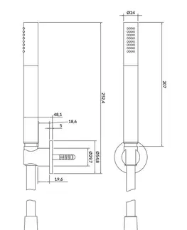 Koupelnové baterie CERSANIT Sprchová souprava s bodovým držákem a ruční sprchou INVERTO, černá S951-399