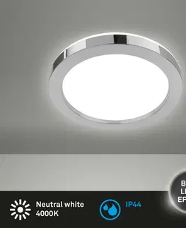 LED stropní svítidla BRILONER LED stropní svítidlo do koupelny, pr. 30 cm, 18 W, 2000 lm, chrom BRI 3678-018