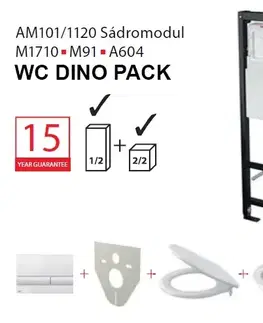 Záchody Set modul 5v1 Alcadrain DINO RIM AM101/1120,M370,M91/DRIMPACK/P169 AM101SET5V1DINO