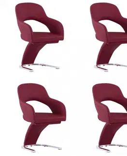 Židle Jídelní židle 4 ks umělá kůže / chrom Dekorhome Bílá