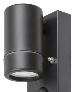 Venkovní nástěnná svítidla s pohybovým čidlem Rabalux venkovní nástěnné svítidlo Medina GU10 1X MAX 10W matná černá IP44 8834