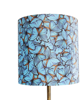 Stojaci lampy Botanická stojací lampa zlatá s motivem motýla 40 cm - Simplo
