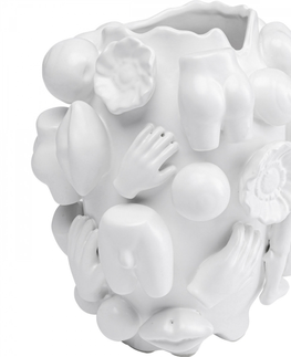 Kameninové vázy KARE Design Bílá kameninová váza Body Parts 25cm