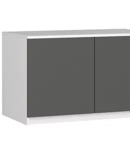 Šatní skříně Ak furniture Nástavec na skříň Star 90 cm bílý/šedý grafit mat