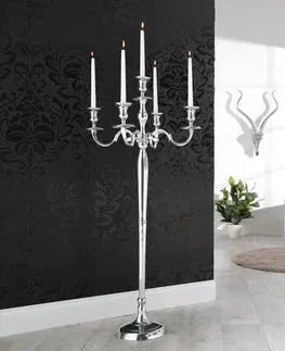 Svíčky, svícny a lucerny Estila Luxusní svícen 5 ramen 120cm stříbrná
