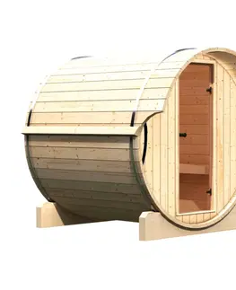 Sauny Venkovní finská sudová sauna 216 x 220 cm Dekorhome