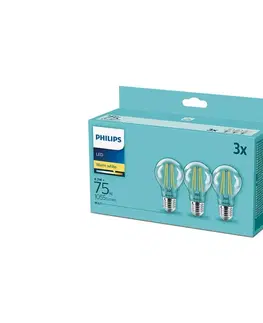 LED osvětlení Philips SADA 3x LED Žárovka Philips E27/8,5W/230V 2700K 