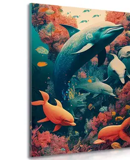 Obrazy podmořský svět Obraz surrealistické delfíny