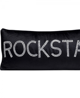Dekorativní polštáře KARE Design Dekorativní polštář Beads Rockstar - černý, 35x80cm
