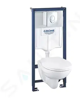 Záchody GROHE Solido Set předstěnové instalace, klozetu a sedátka, softclose, tlačítko Skate Air, chrom 39192000