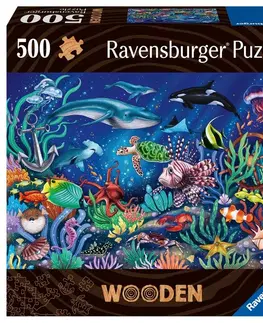 Hračky puzzle RAVENSBURGER - Dřevěné puzzle podmořský svět 500 dílků