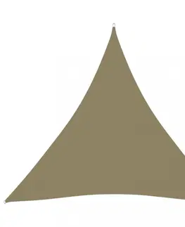 Stínící textilie Stínící plachta trojúhelníková 5 x 5 x 5 m oxfordská látka Dekorhome Béžová