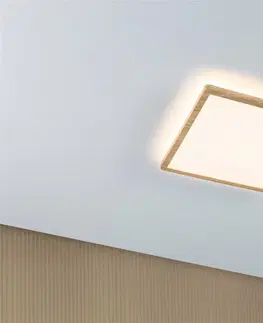 LED stropní svítidla PAULMANN LED Panel Atria Shine Backlight IP44 hranaté 293x293mm 16W 3000K design dřevo 710.30