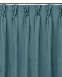 Záclony HOMEDE Závěs MILANA klasický flex 9,5 cm s dvojitým záhybem modrý, velikost 220x300