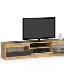 TV stolky Ak furniture TV stolek Ronon 160 cm dub artisan/grafit šedý