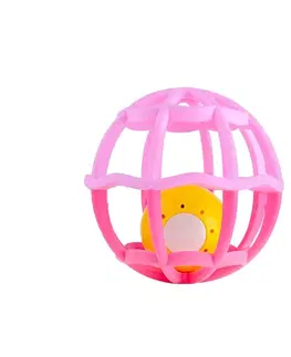 Hračky BABY MIX - Interaktivní svítící a hrající chrastítko Balónek růžové