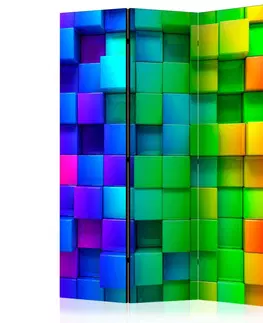 Paravány Paraván Colourful Cubes Dekorhome 135x172 cm (3-dílný)
