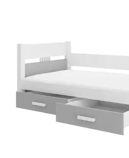 Postele ArtAdrk Jednolůžková postel BIBI | 80 x 180 cm Barva: Bílá / truffla