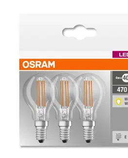 LED žárovky OSRAM LED Filament žárovka E14 4 W, teplá bílá, 3ks